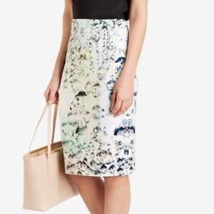 Ted Baker Sew in Love Crystal Print Zip Pencil Skirt Size 2